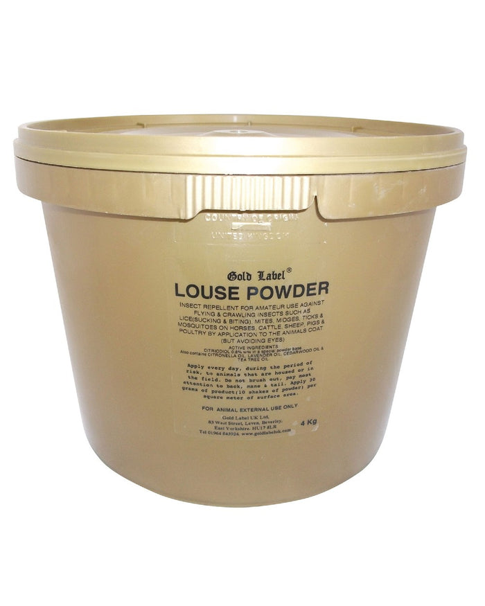 Gold Label Louse Powder On A White Background