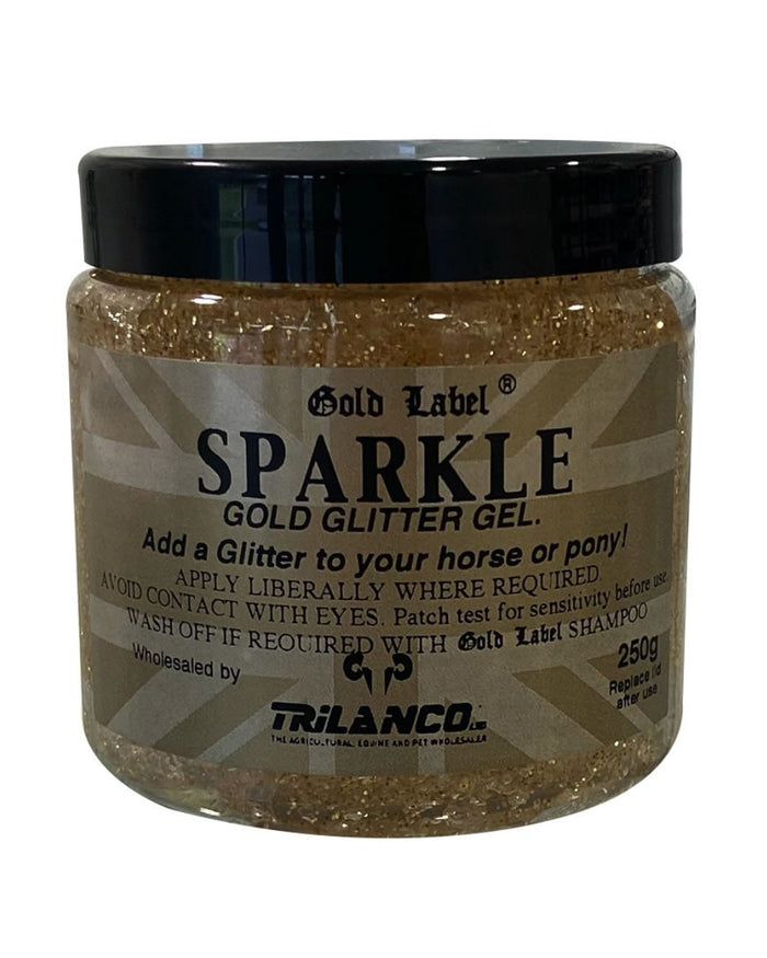 Gold Coloured Gold Label Sparkle Glitter Gel On A White Background #colour_gold