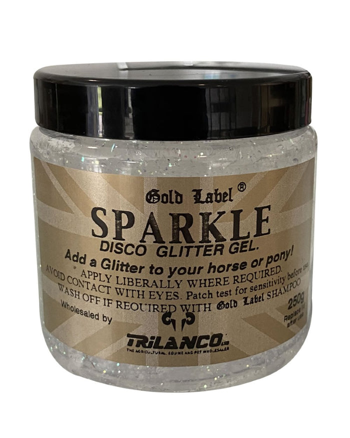 Disco Coloured Gold Label Sparkle Glitter Gel On A White Background #colour_disco