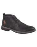 Black coloured Goor Mens Synthetic Nubuck 3 Eye Desert Boots on white background #colour_black