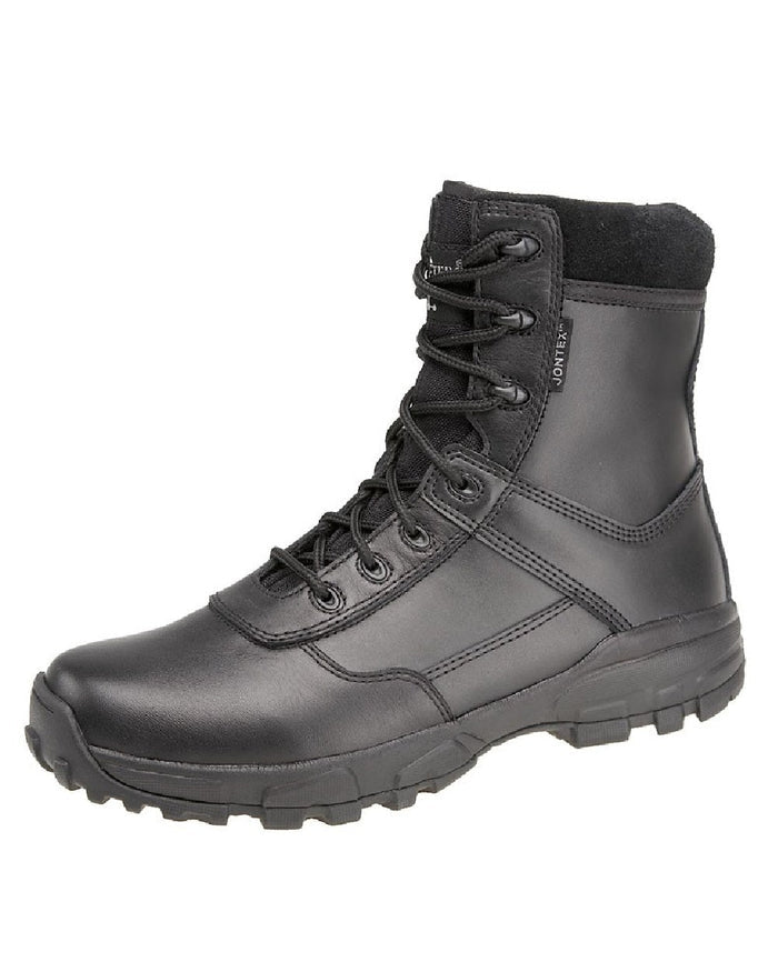 Black coloured Grafters Ambush Lightweight Waterproof Combat Boots on white background #colour_black