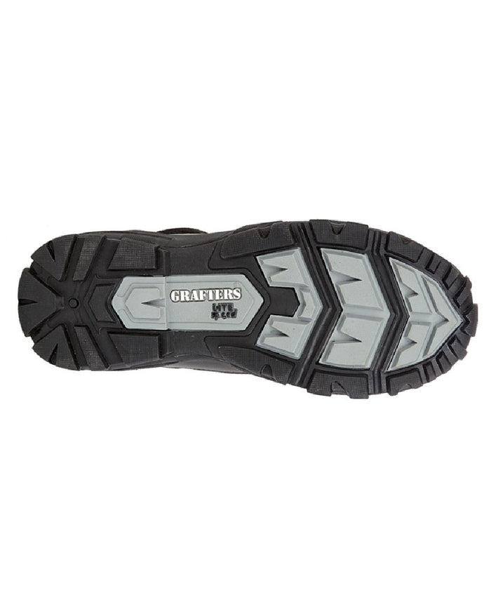 Black coloured Grafters Ambush Lightweight Waterproof Combat Boots on white background #colour_black