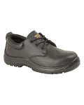 Black coloured Grafters Fully Composite Non-Metal Safety Shoes on white background #colour_black