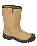 Tan coloured Grafters Mens Scuff Toe Cap Safety Rigger Boots on white background #colour_tan