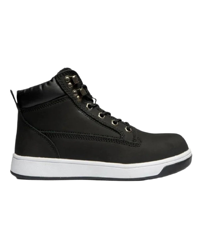 Black coloured Grafters Safety Trainer Boots on white ackground #colour_black