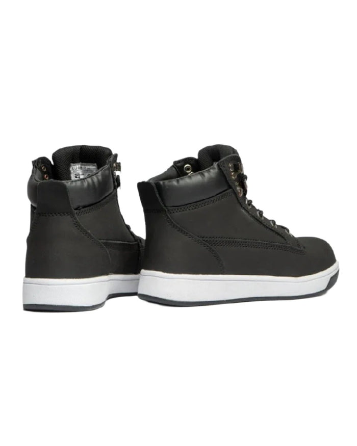 Black coloured Grafters Safety Trainer Boots on white ackground #colour_black