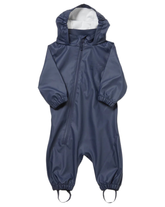 Navy coloured Grass & Air Childrens Puddle Suit on white background #colour_navy