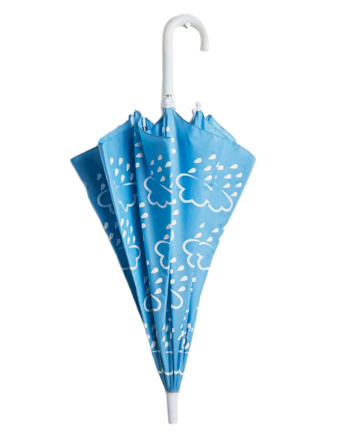 Baby Blue coloured Grass & Air Little Kids Colour-Revealing Umbrella on white background #colour_baby-blue