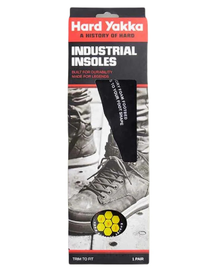Black Coloured Hard Yakka Insoles on White Background
#colour_black