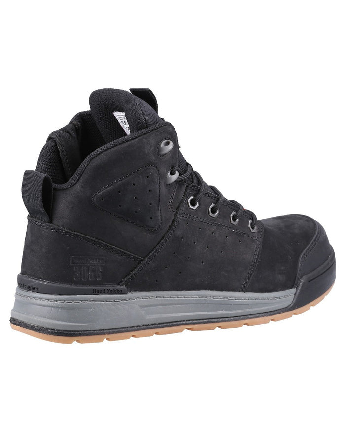 Black Coloured Hard Yakka  Mens 3056 Lace Zip Safety Boots on White Background
#colour_black