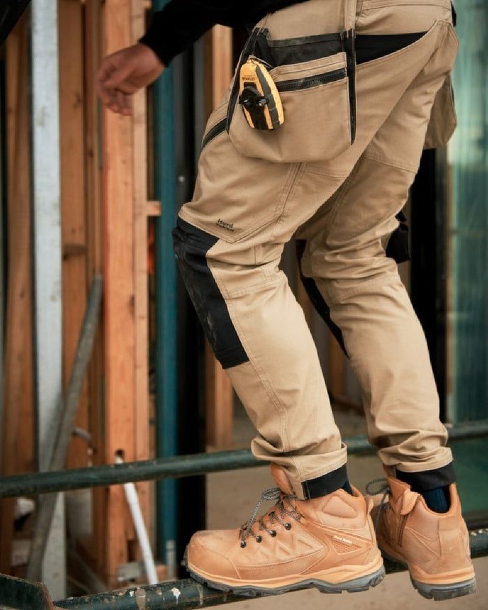 Wheat Coloured Hard Yakka Mens Atomic PR Hybrid Side Zip Safety Boots on Outdoor Background
#colour_wheat