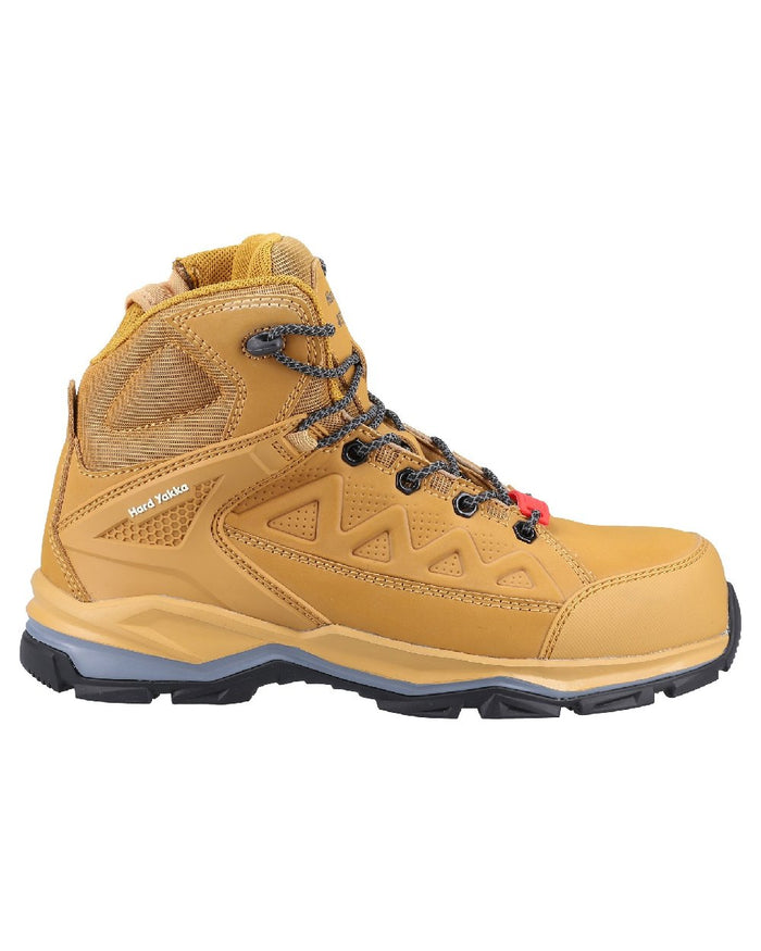 Wheat Coloured Hard Yakka Mens Atomic PR Hybrid Side Zip Safety Boots on White Background
#colour_wheat