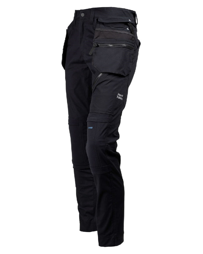Black Coloured Hard Yakka Xtreme 2.0 Trousers on White Background
#colour_black