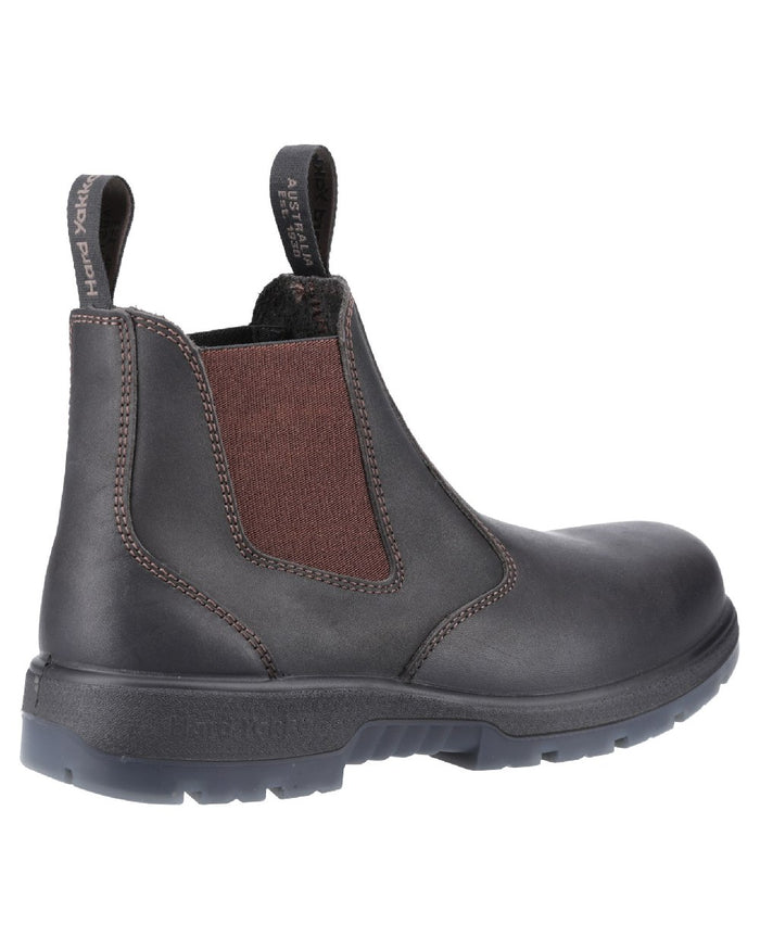Brown Coloured Hard Yakka Outback Steel Toe Safety Dealer Boots on White Background
#colour_brown