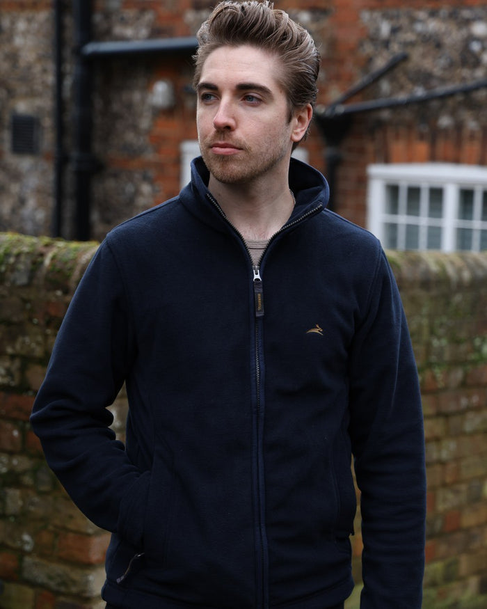 Midnight Coloured Harehill Birtles Fleece Jacket on outdoor background #colour_midnight