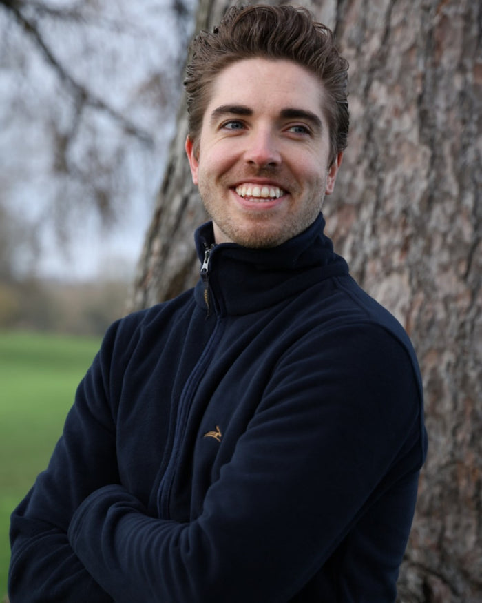 Midnight Coloured Harehill Birtles Fleece Jacket on outdoor background #colour_midnight