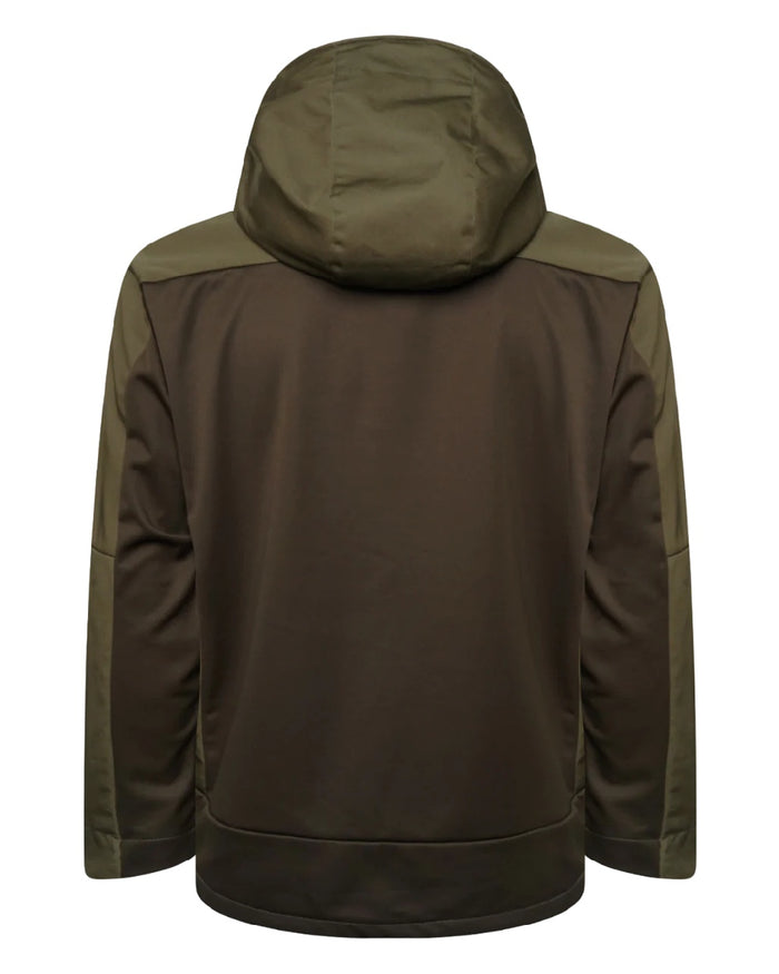 Forest Shade coloured Harehill Ridgegate Active Hybrid Jacket on white background #colour_forest-shade