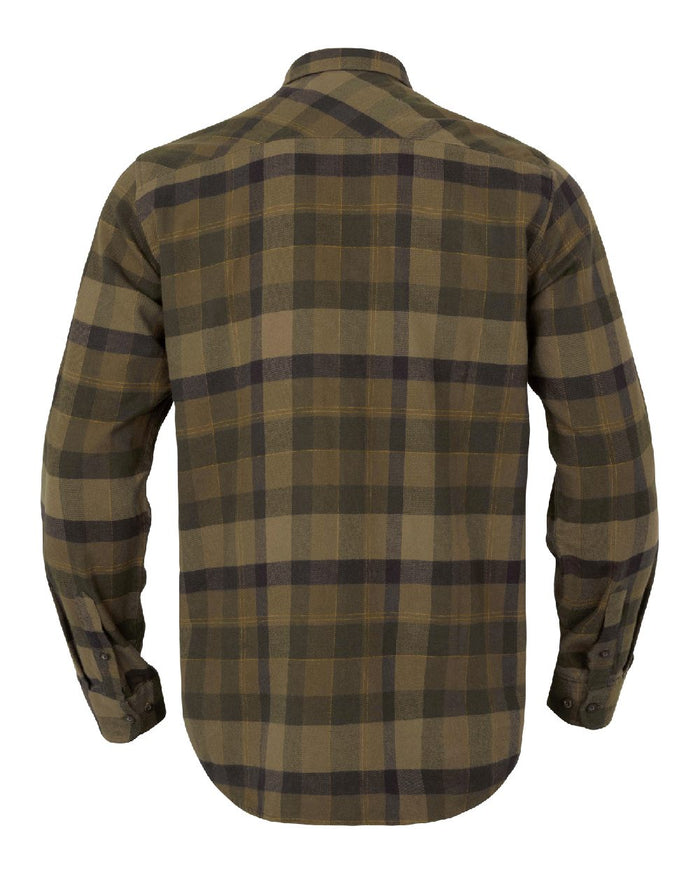Beech Green Check coloured Harkila Asmund Long Sleeve Shirt on white background #colour_beech-green-check