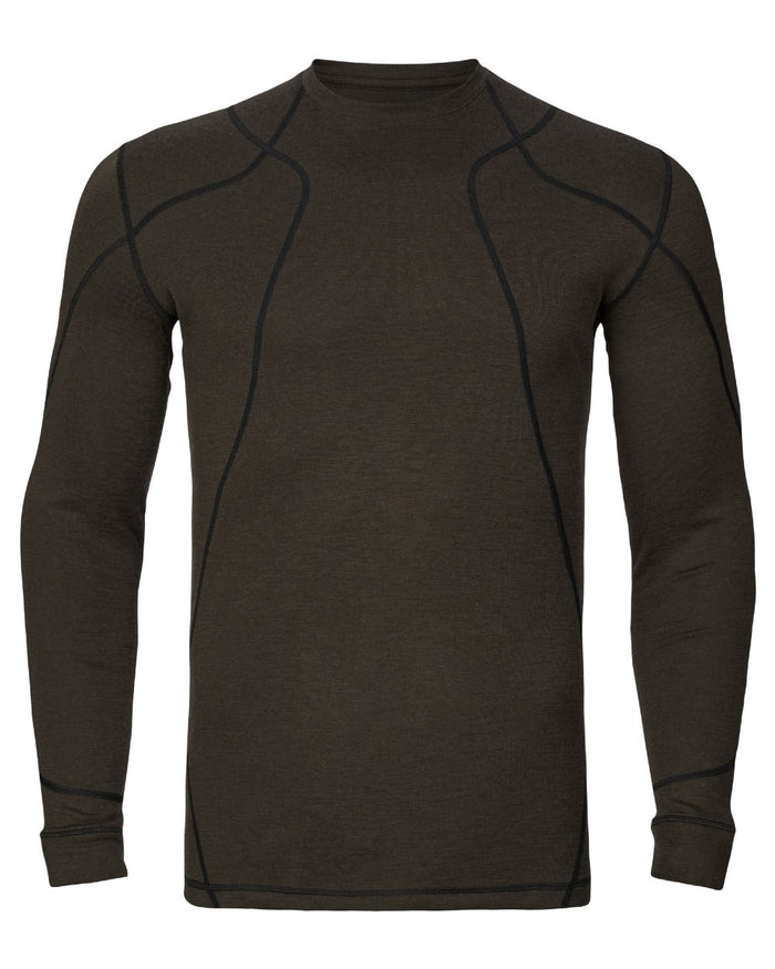 Shadow Brown Coloured Harkila Aspire Base Layer Set on white background #colour_shadow-brown