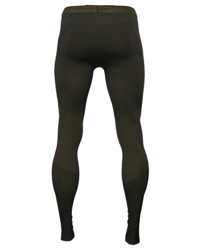 Dark Willow Green Coloured Harkila Base Active Long Johns on white background #colour_dark-willow-green