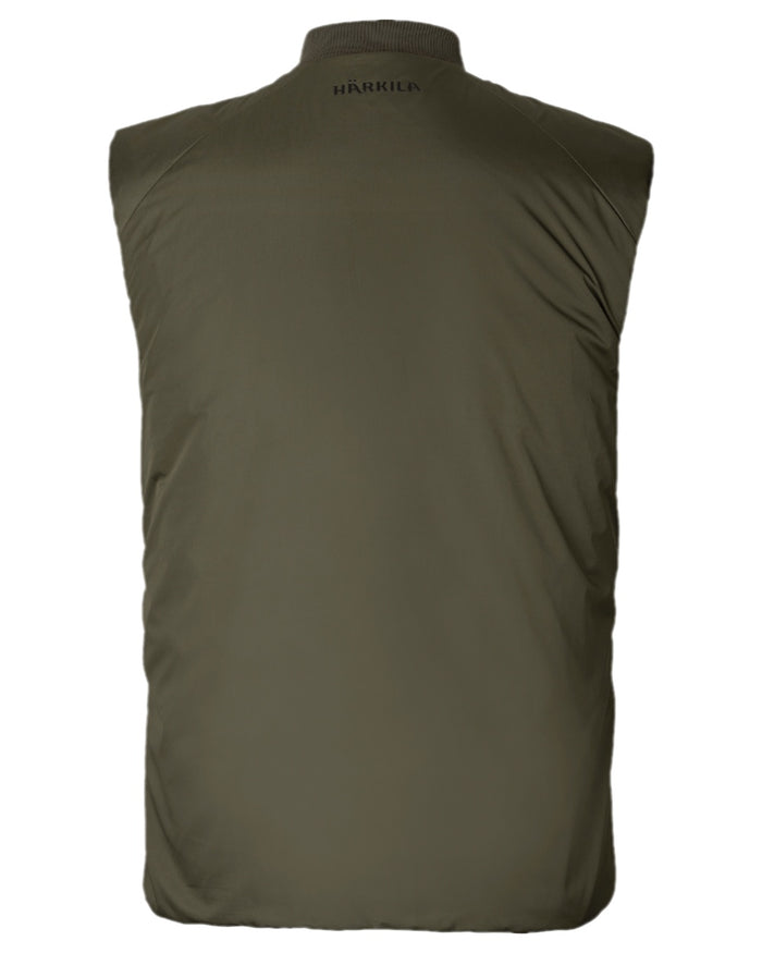 Willow Green Coloured Harkila Clim8 Base Waistcoat on white background #colour_willow-green