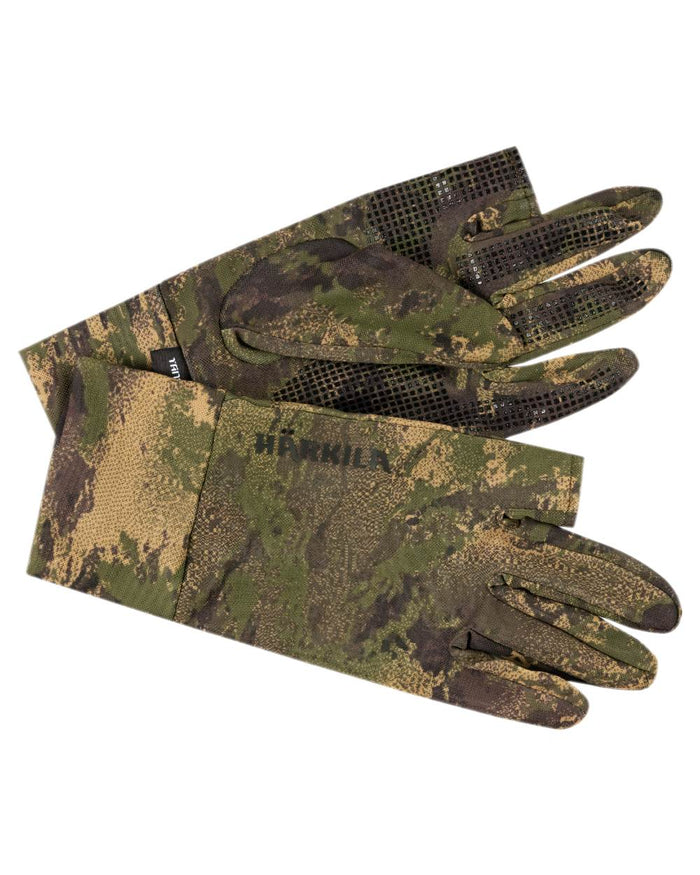 AXIS Forest coloured Harkila Deer Stalker Camo Mesh Gloves on white background #colour_axis-forest