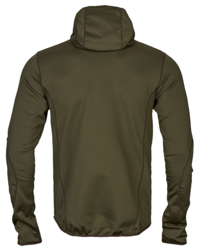 Willow Green Coloured Harkila Deer Stalker Full Zip Fleece Hoodie on white background #colour_willow-green