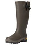Dark Willow Green Coloured Harkila Forester Gusset Rubber Boots on white background #colour_dark-willow-green