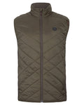 Willow Green Shadow Brown Coloured Harkila Heat Insulated Waistcoat on White Background #colour_willow-green-shadow-brown
