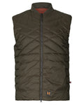 Willow Green Coloured Harkila Logmar Insulated Packable Waistcoat on white background #colour_willow-green