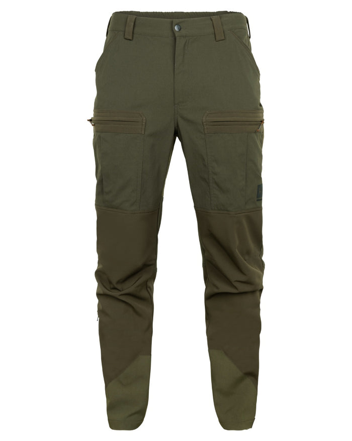 Willow Green coloured Harkila Mens Flex Trousers on white background #colour_willow-green
