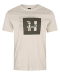 Pure Cashmere coloured Harkila Mens Heim Short Sleeve T-Shirt on white background #colour_pure-cashmere