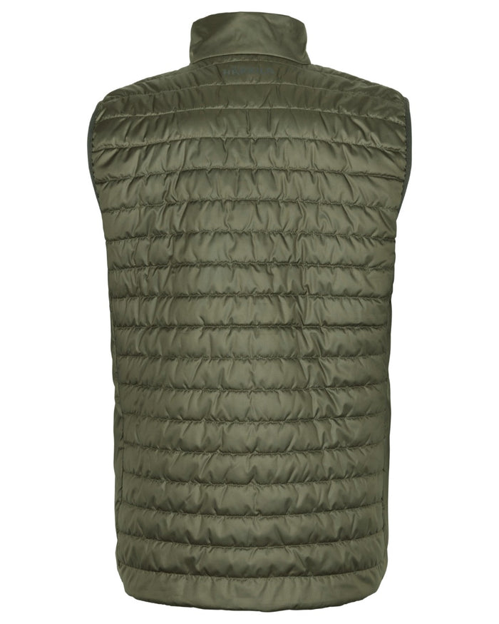 Willow Green Shadow Brown coloured Harkila Mens Kalix HSP Waistcoat on white background #colour_willow-green-shadow-brown