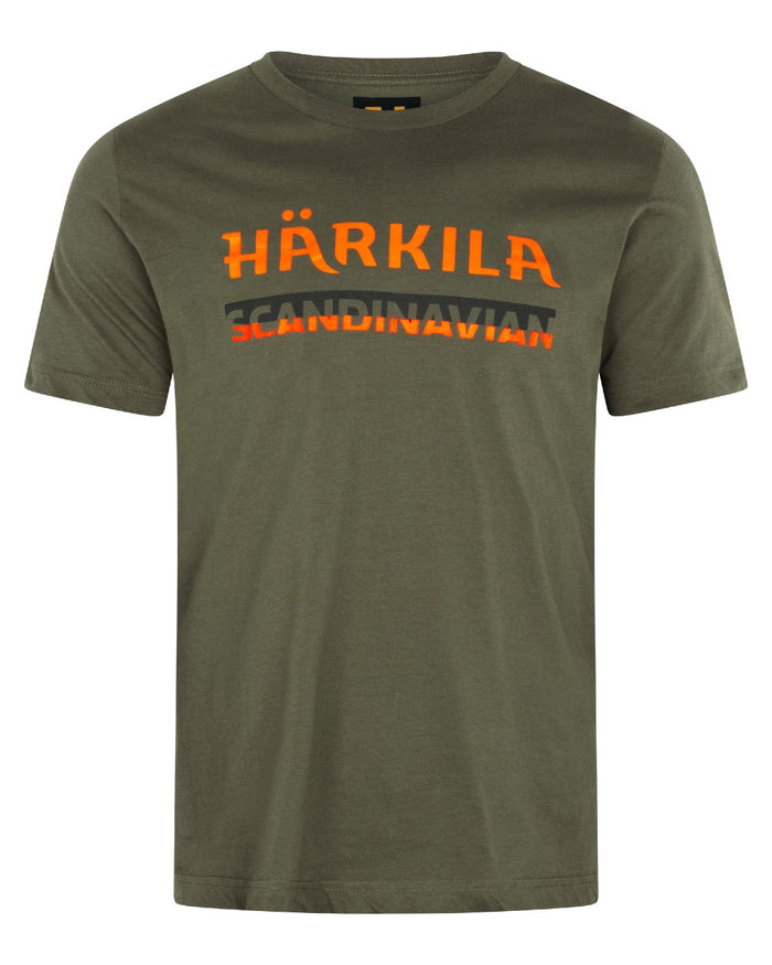 Grape Leaf coloured Harkila Mens Scandinavian Short Sleeve T-Shirt on white background #colour_grape-leaf