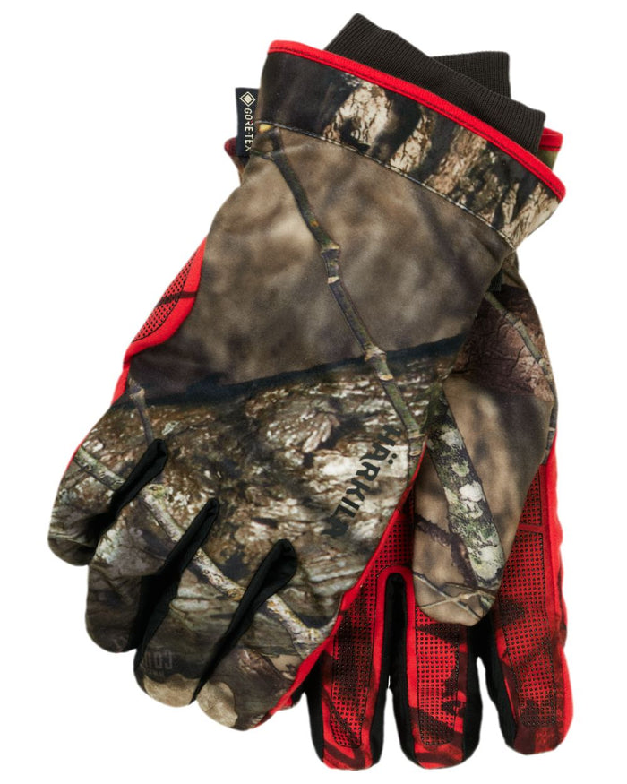 Mossy Oak Break-Up Country Mossy Oak Red Coloured Harkila Moose Hunter 2.0 GTX Gloves on white background #colour_mossy-oak-break-up-country-mossy-oak-red