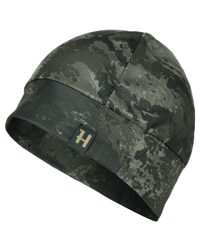 Axis MSP Black coloured Harkila NOCTYX Camo Beanie on white background #colour_axis-msp-black