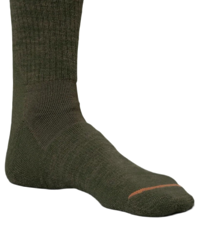 Green Shadow Brown Coloured Harkila Pro Hunter 2.0 Long Socks on white background #colour_green-shadow-brown