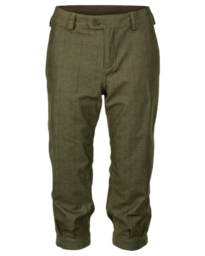 Willow Green Coloured Harkila Stornoway Shooting Ladies Breeks on white background #colour_willow-green