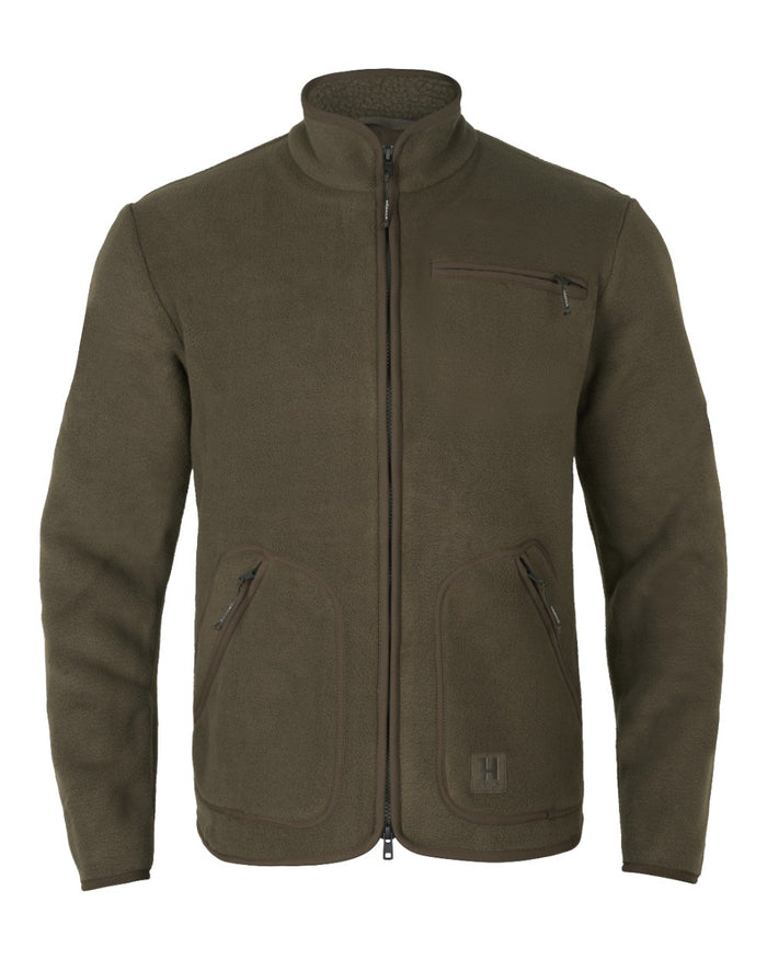 Willow Green Coloured Harkila Torsby Fleece Jacket on white background #colour_willow-green
