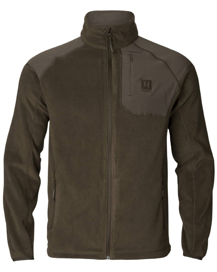 Shadow Brown Coloured Harkila Venjan 2.0 Fleece Jacket on white background #colour_shadow-brown