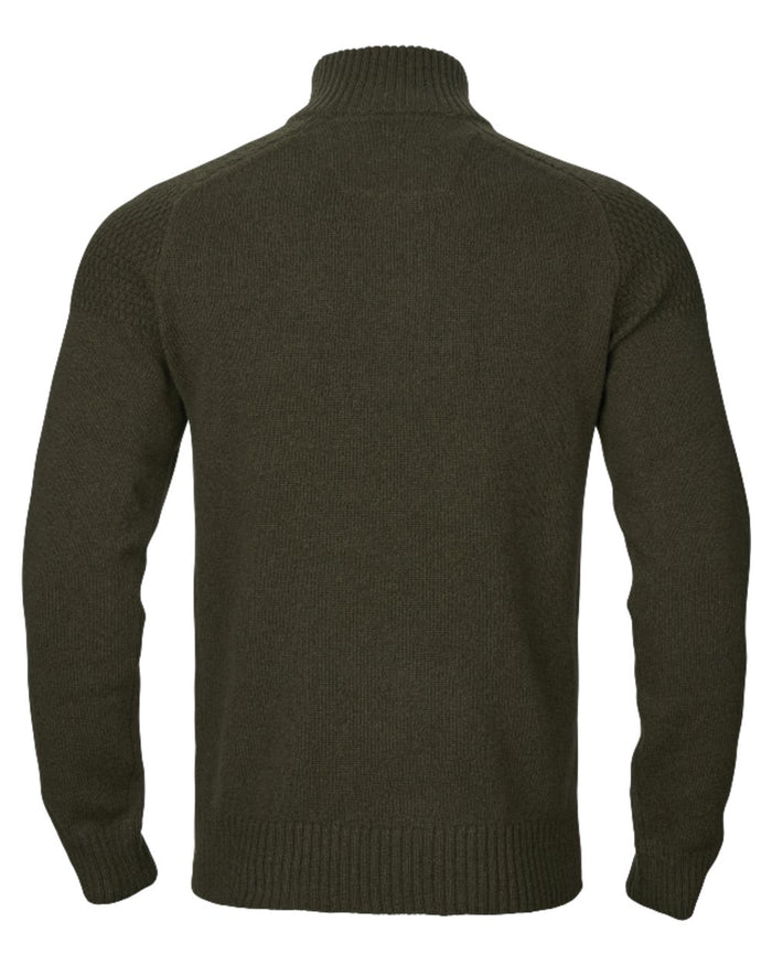 Rosin Coloured Harkila Vincent Merino Half Zip Pullover on white background #colour_rosin