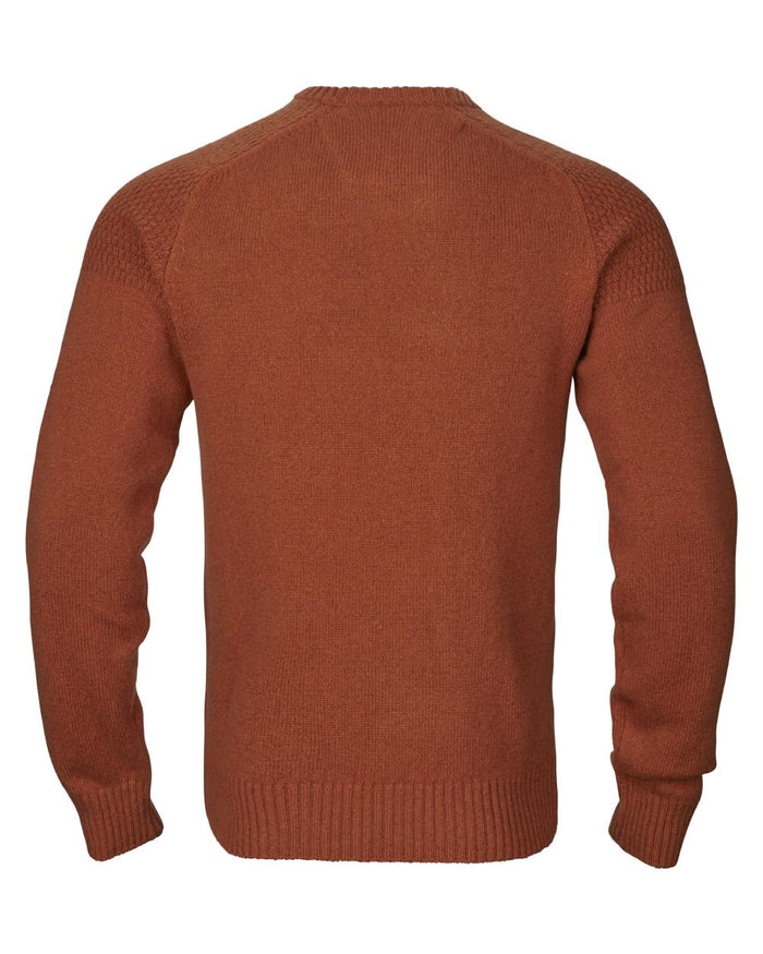Bombay Brown Coloured Harkila Vincent Merino V-Neck Pullover on white background #colour_bombay-brown