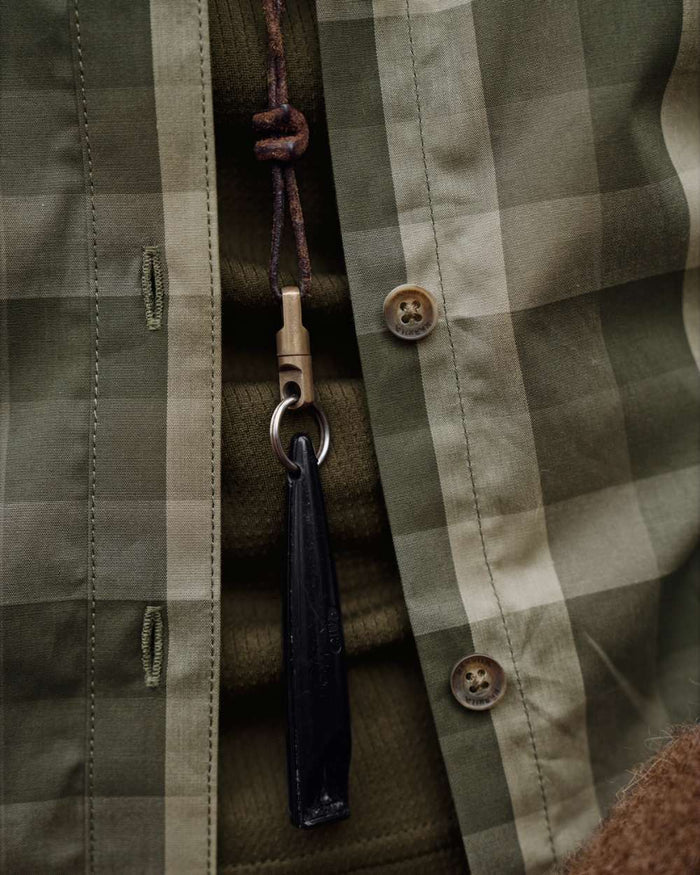 Forest Night Check coloured Harkila Womens Akeena Long Sleeve Shirt close up #colour_forest-night-check