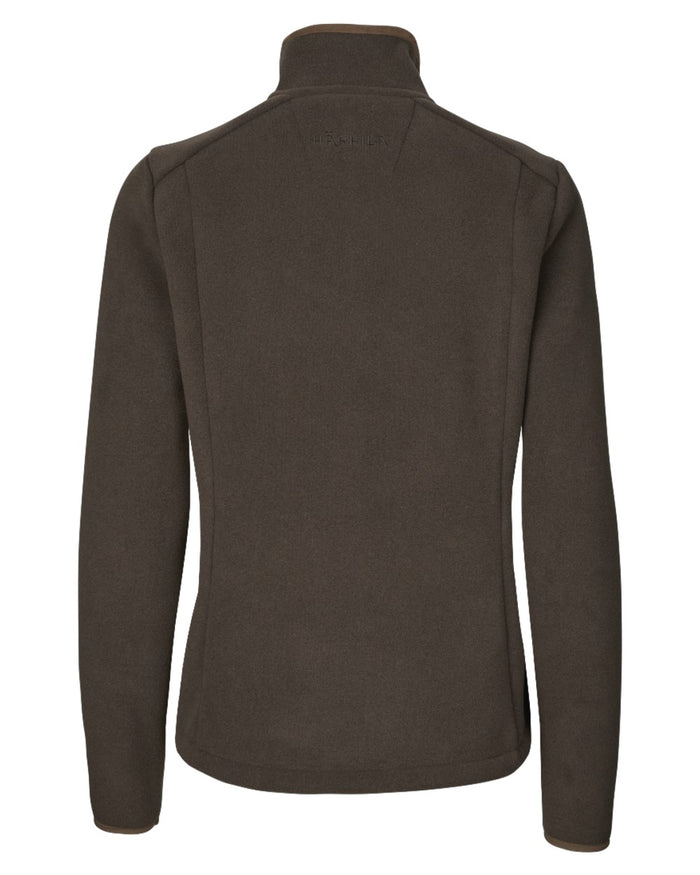 Demitasse Brown Coloured Harkila Womens Sandhem Sherpa Fleece Jacket on white background #colour_demitasse-brown