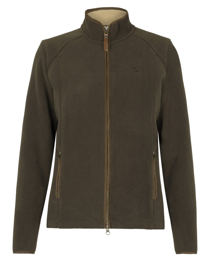 Willow Green Coloured Harkila Womens Sandhem Sherpa Fleece Jacket on white background #colour_willow-green