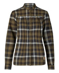Willow Green Phantom Coloured Harkila Womens Sigrid Long Sleeve Shirt on white background #colour_willow-green-phantom