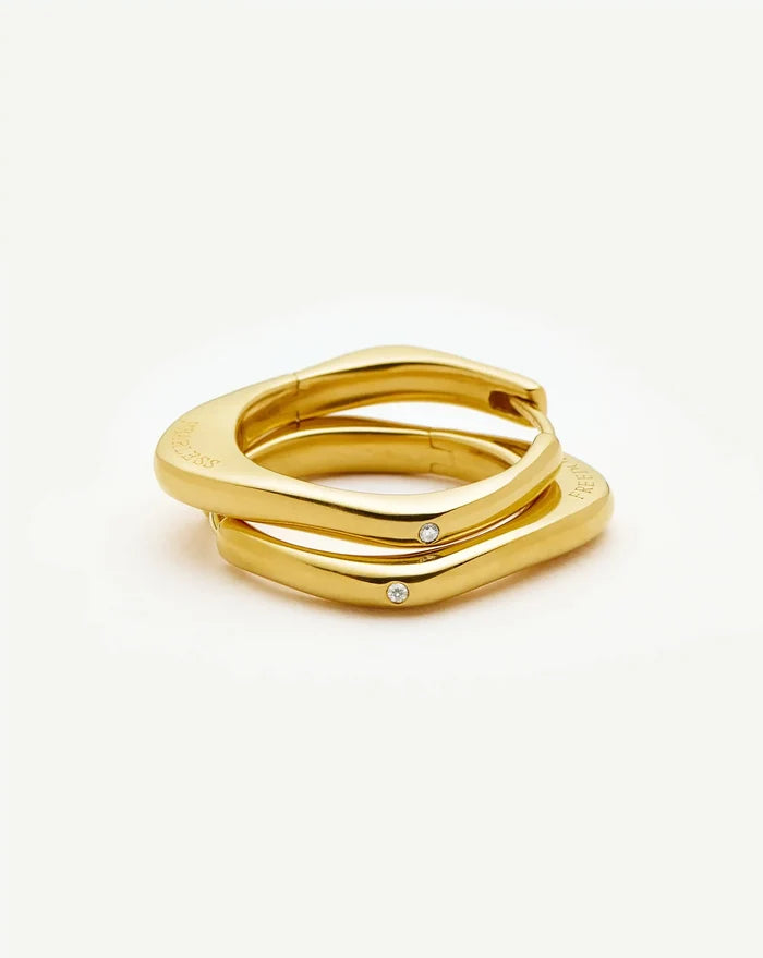 Harris Reed Fearless Medium Hoop Earrings | 18ct Gold Plated/Cubic Zirconia Earrings Missoma
