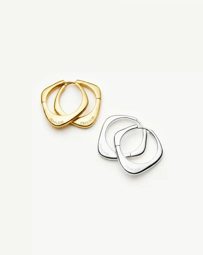 Harris Reed Fearless Medium Hoop Earrings | 18ct Gold Plated/Cubic Zirconia Earrings Missoma