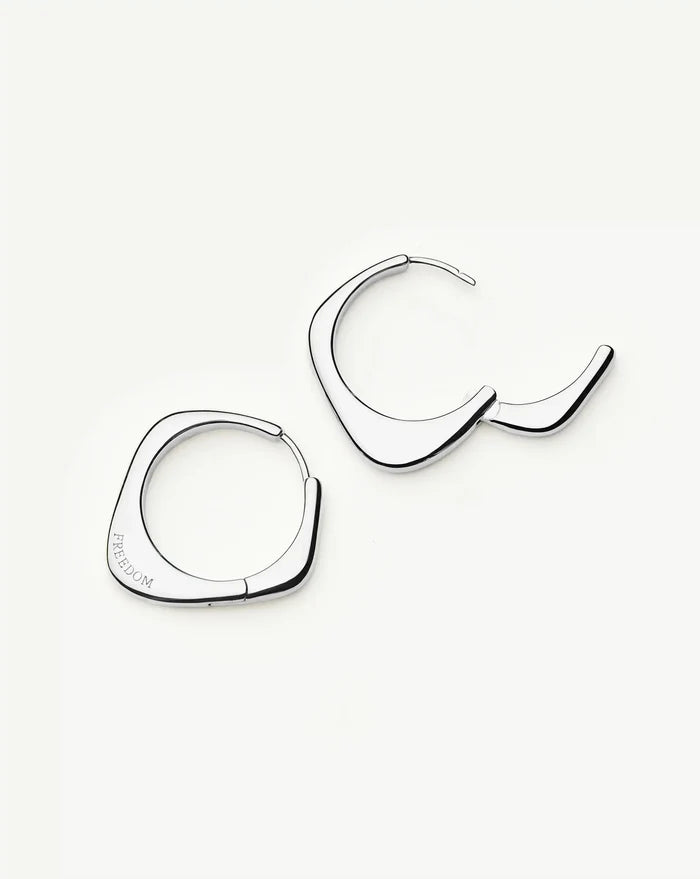 Harris Reed Fearless Medium Hoop Earrings | Silver Plated/Cubic Zirconia Earrings Missoma