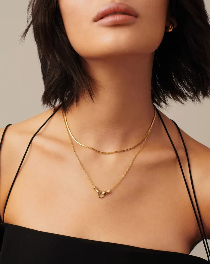 Harris Reed In Good Hands Mini Pendant Slider Necklace | 18ct Gold Plated/Cubic Zirconia & Black Onyx Necklaces Missoma